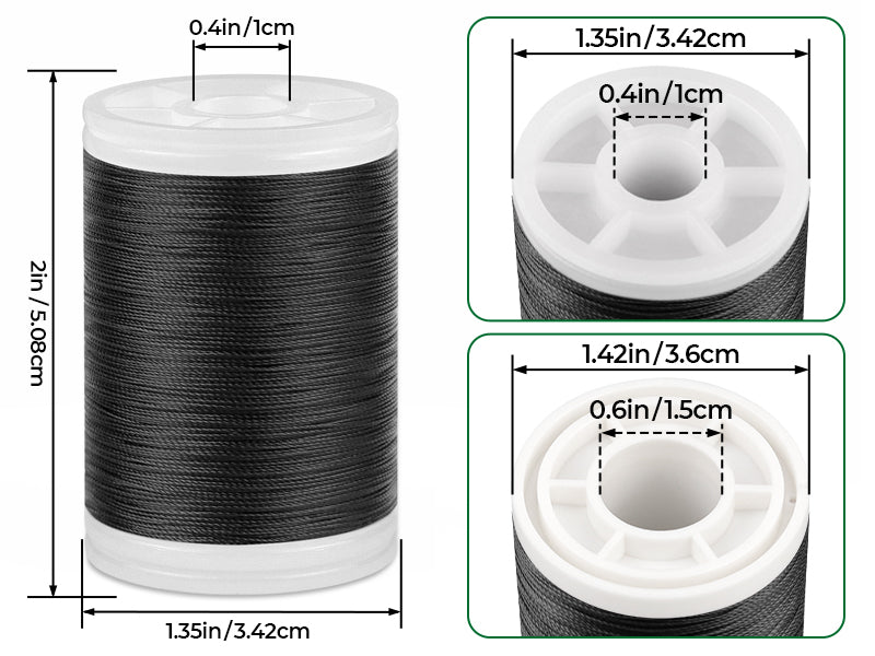 330 Yards FIVEIZERO Extra Strong Upholstery Thread,Black Bonded Nylon Thread for Denim Leather,Craft,Machine,DIY and Home (2 Pack) CJ