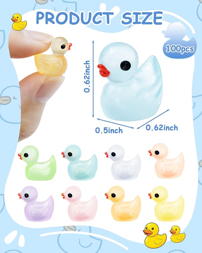 FIVEIZERO 100PCS Luminous mini Resin Animals Bulk - 20 Styles Glow in The Dark Plastic Tiny Animals Figures for Dollhouse, Fairy Garden, Aquarium, Party Favors & DIY Craft Decor