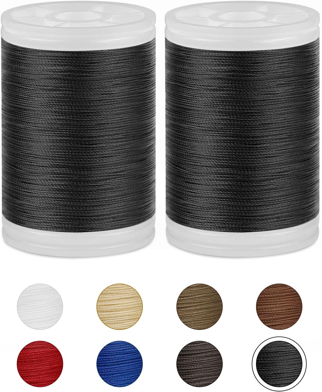 330 Yards FIVEIZERO Extra Strong Upholstery Thread,Black Bonded Nylon Thread for Denim Leather,Craft,Machine,DIY and Home (2 Pack) CJ