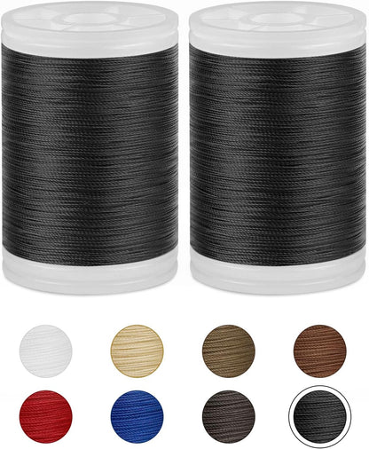 330 Yards FIVEIZERO Extra Strong Upholstery Thread,Black Bonded Nylon Thread for Denim Leather,Craft,Machine,DIY and Home (2 Pack) CJ