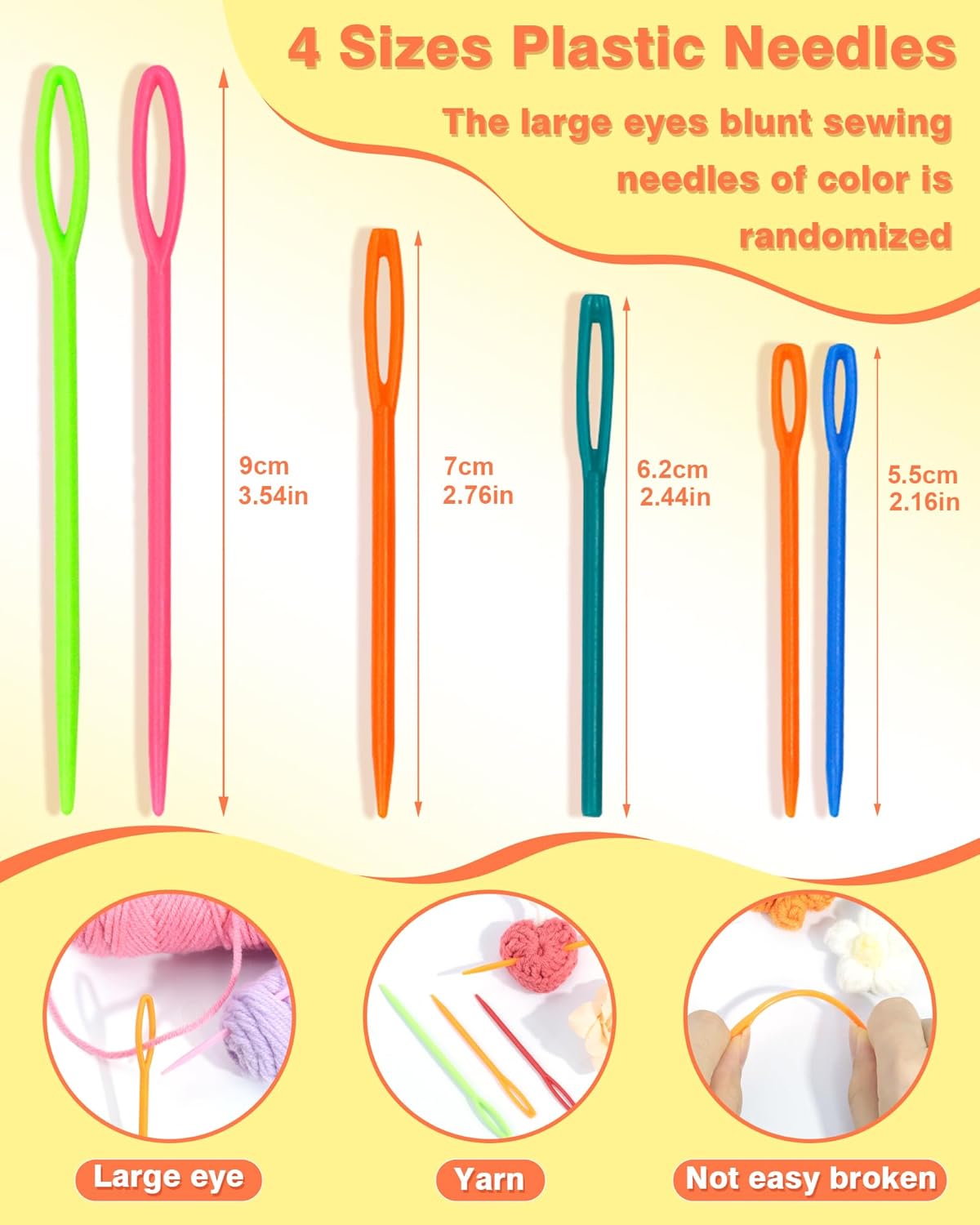 300pcs FIVEIZERO Stitch Markers with 6 pieces of large blunt sewing needles,colorful knitting markers,plastic crochet hook clip,bulk Crochet hook markers for knitting stitch locking clip crochet hooks