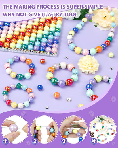 196PCS FIVEIZERO Focal Beads for Pens – 16mm AB Rainbow Acrylic Beads & 10mm Rhinestone Spacers in 12 Colors for Beadable Pens, Bracelets, Jewelry Making & DIY Crafts